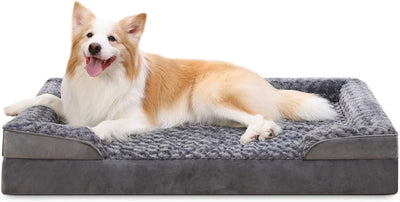 1. KSIIA Orthopädisches Hundesofa mit erhöhtem Rand & Anti-Rutsch-Boden