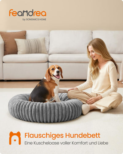 Feandrea PlushNest Donutbett – Mittel, Weich & Gepolstert, Taubengrau