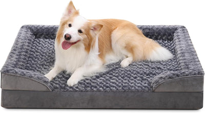 1. KSIIA Orthopädisches Hundesofa mit erhöhtem Rand & Anti-Rutsch-Boden