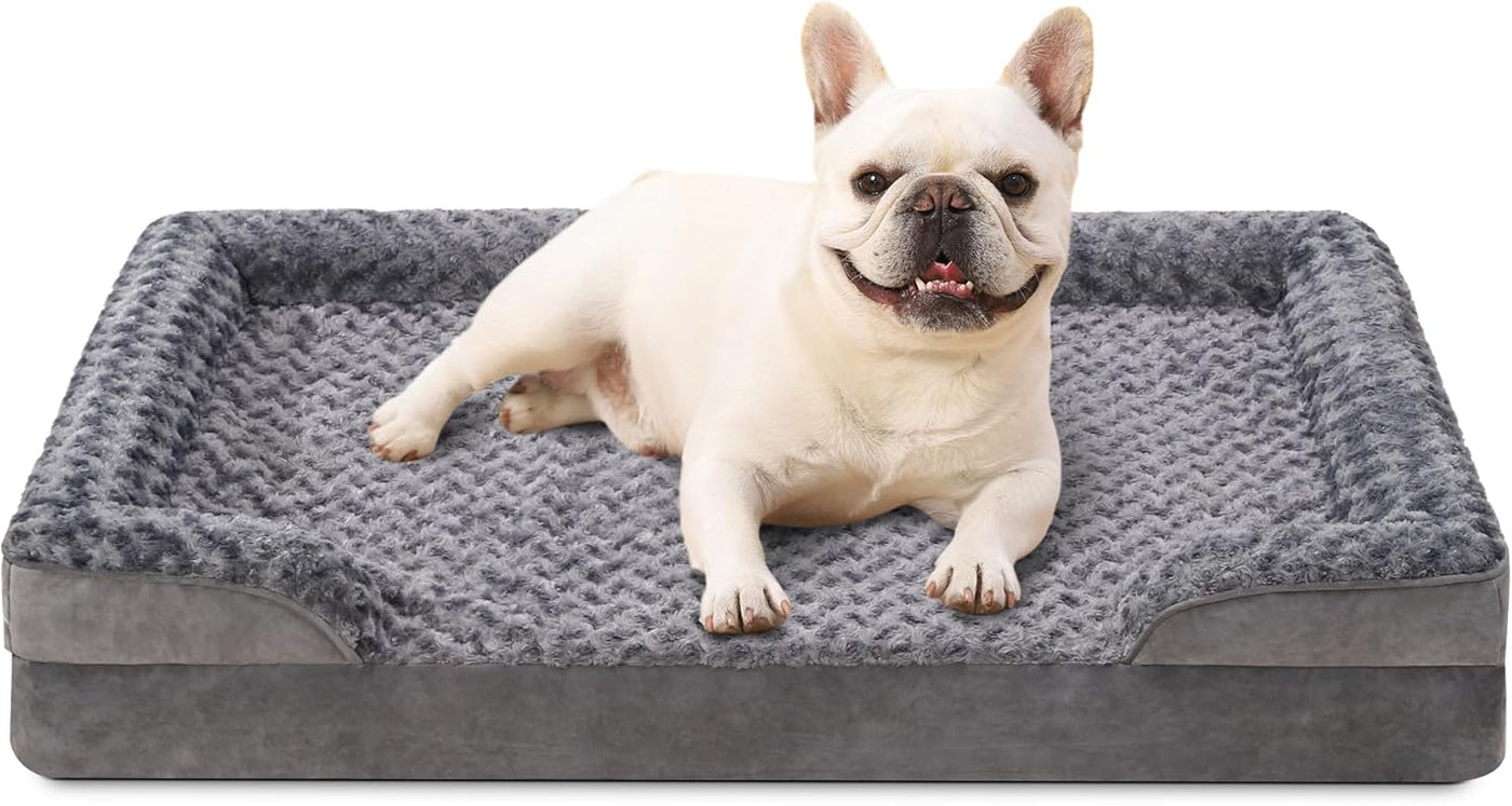 1. KSIIA Orthopädisches Hundesofa mit erhöhtem Rand & Anti-Rutsch-Boden