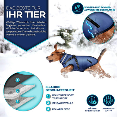 TRESKO® Winter-Hundejacke mit Reflektoren