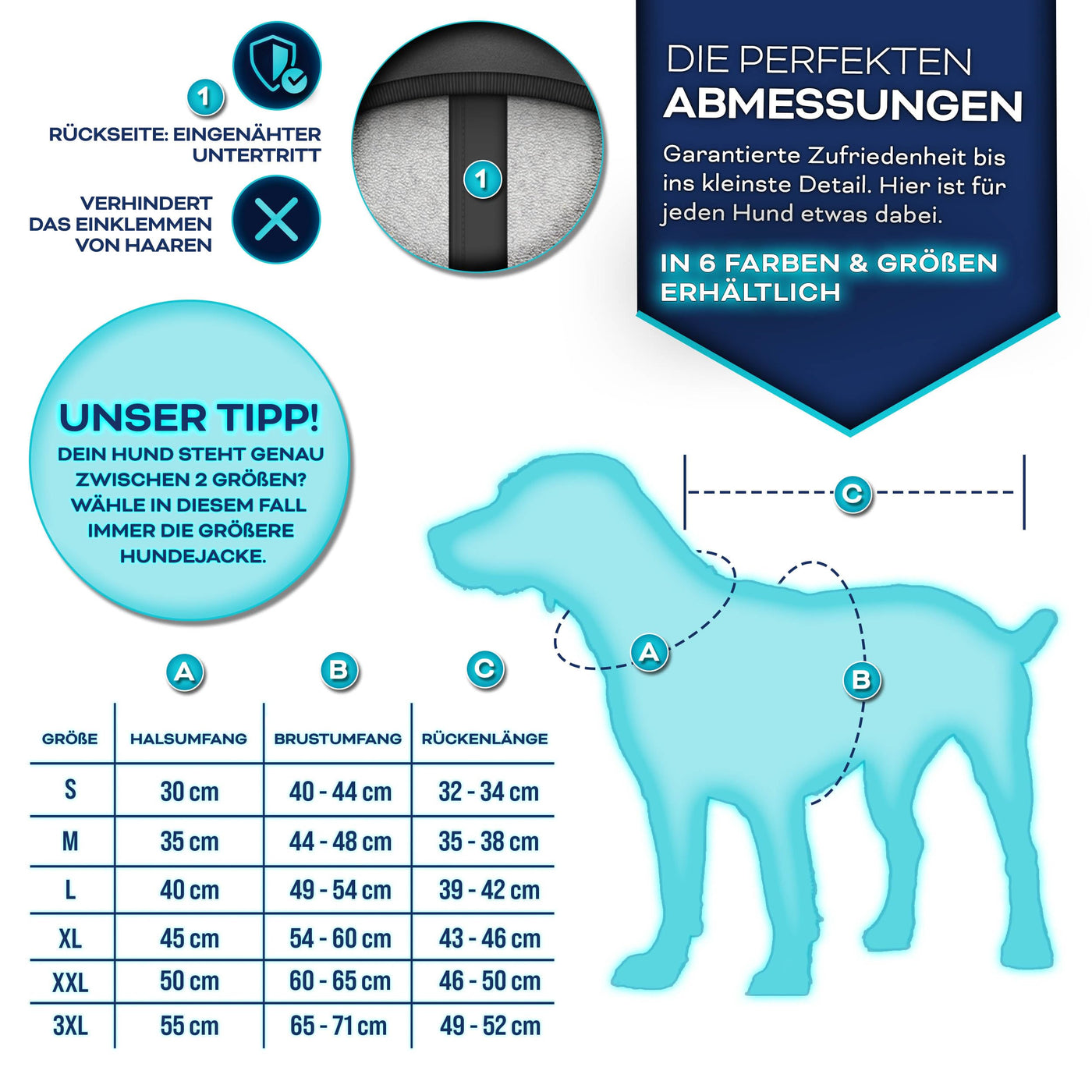 TRESKO® Winter-Hundejacke mit Reflektoren