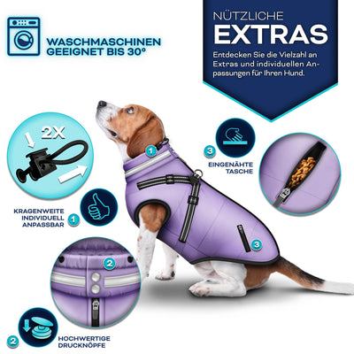 TRESKO® Winter-Hundejacke mit Reflektoren