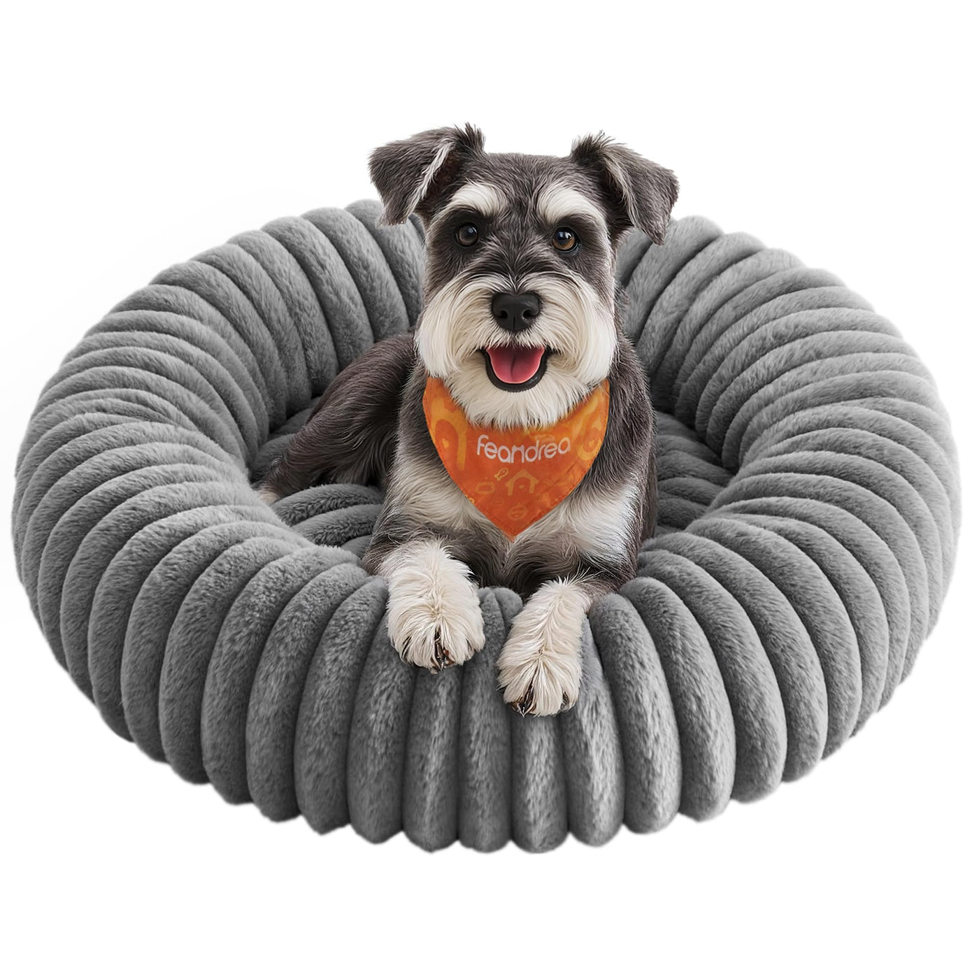 Feandrea PlushNest Donutbett – Mittel, Weich & Gepolstert, Taubengrau