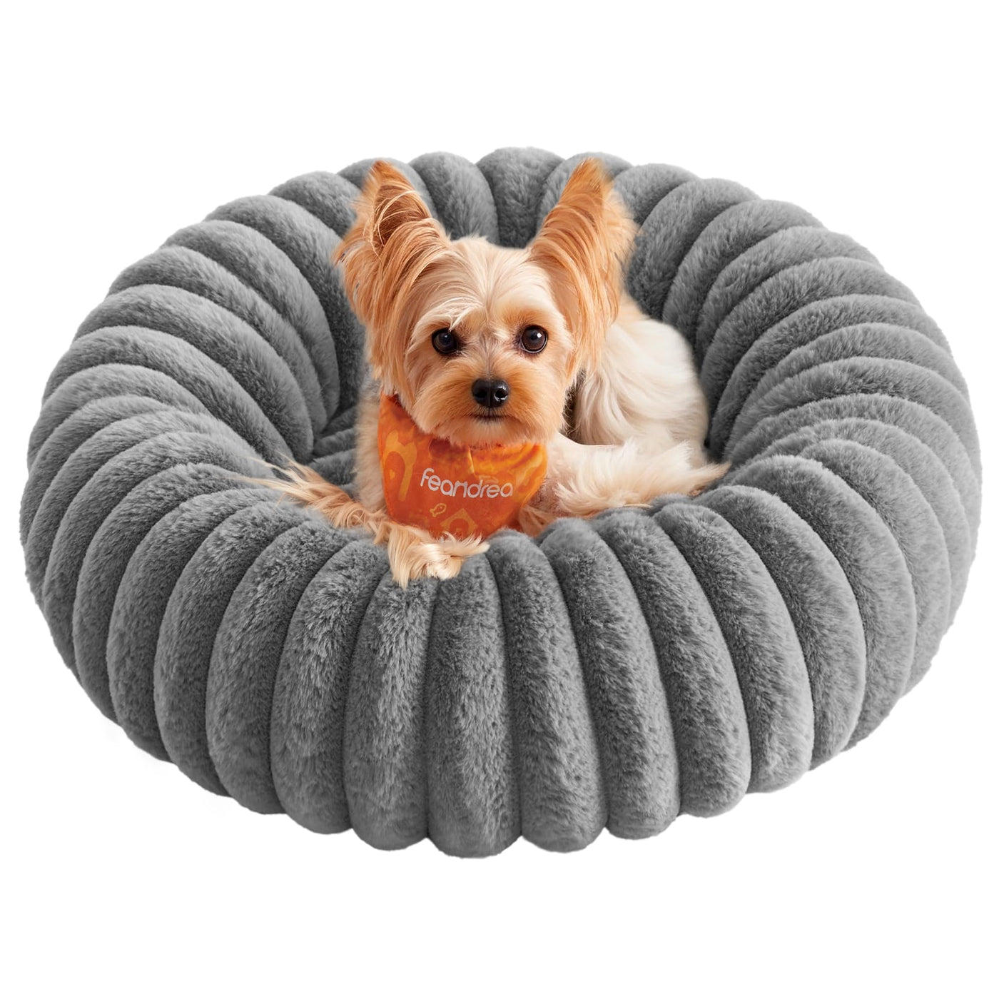 Feandrea PlushNest Donutbett – Mittel, Weich & Gepolstert, Taubengrau