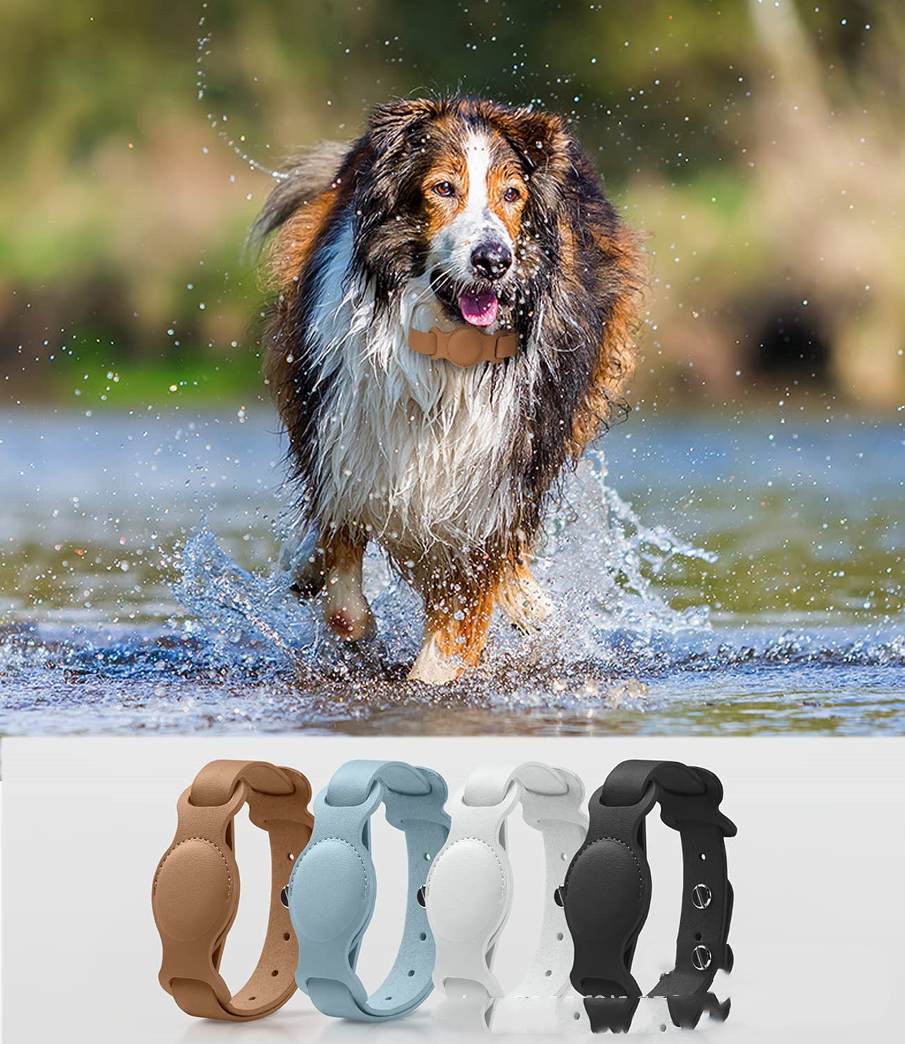 SafeTrack Lederhalsband – mit AirTag-Fach