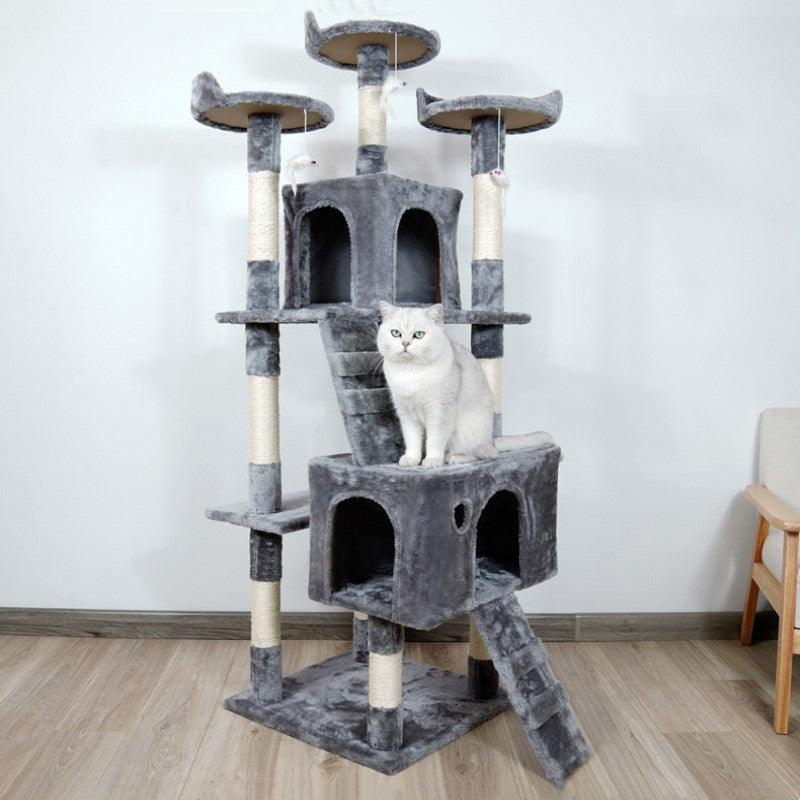 Großer Katzenbaum - Integrierter Katzenkletterrahmen mit Sprungplattform und Sisalsäule